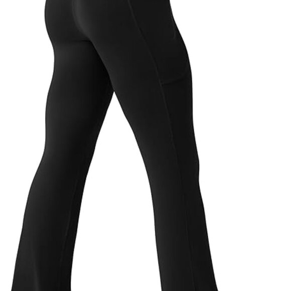 Womens Yoga Pants with Pockets High Waisted Flare Leggings - Picture 5 of 5
